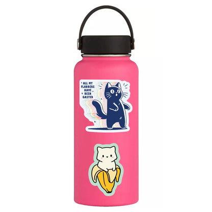 Vinyl Sticker; Flabbers (Funny Cute Kitty Cat Sarcastic High Quality)