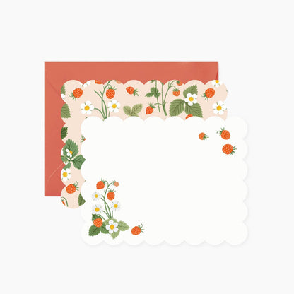 Notecard Set; Wild Strawberries (Set of 4) By Botanica Paper Co.