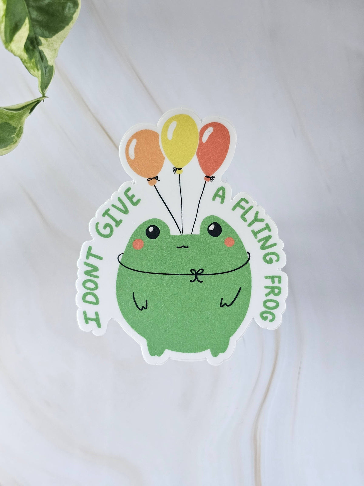 Cute and Funny Frog Sticker, I Don't Give a Flying Frog