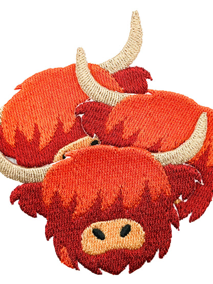 Iron-On Patch; Highland Cow | Field Trip Threads
