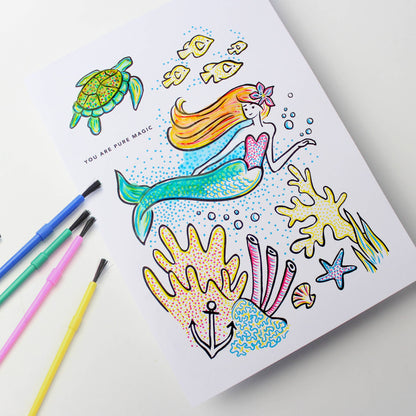 Greeting Card; Mermaid (Paint With Water)