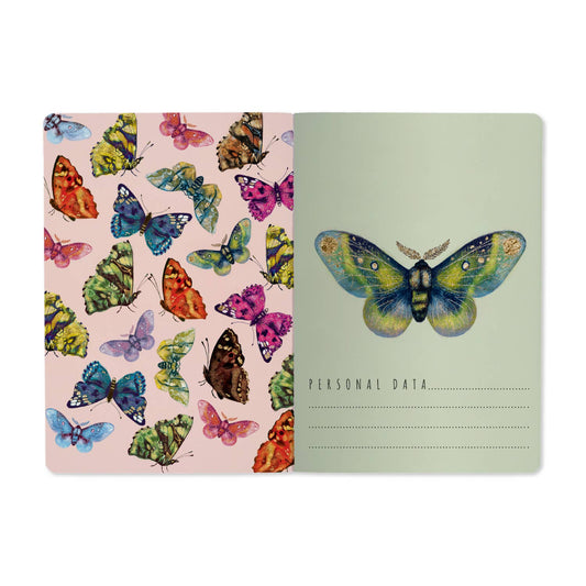 A5 Notebook; Butterflies on Blue - BV by Bruno Visconti