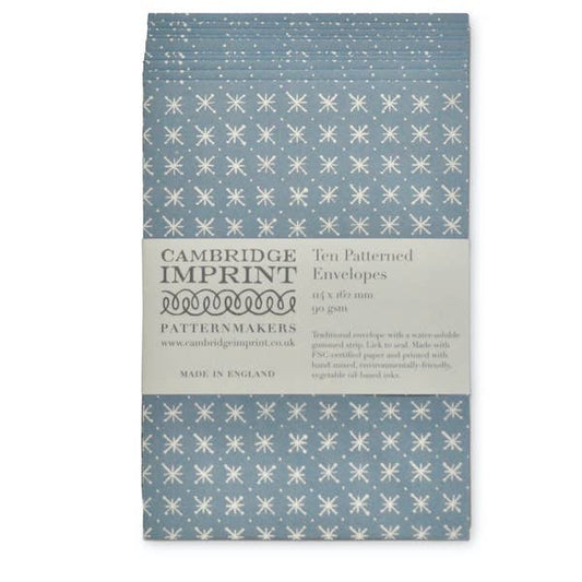 Patterned Envelopes (Packet of Ten); Little Stars Faded Denim