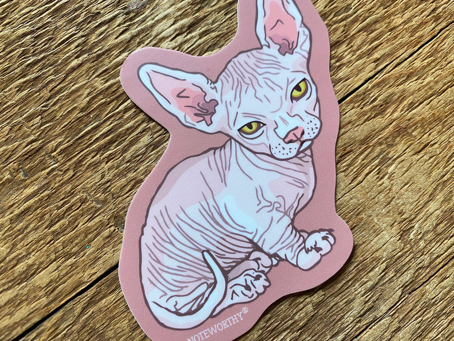 Vinyl Sticker; Hairless Cat