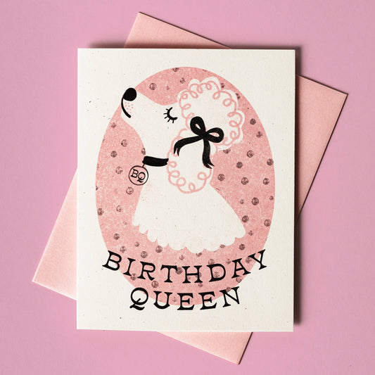 Birthday Card; Queen Dog (Risograph Card)