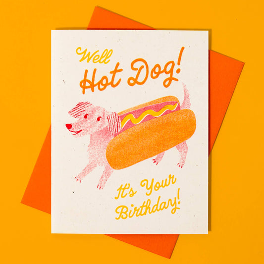 Birthday Card; Hot Dog (Risograph Card)