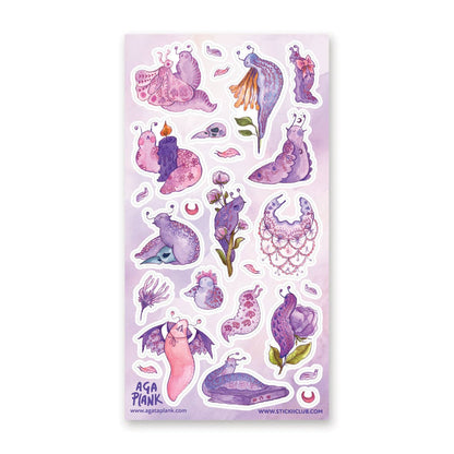 Sticker Sheet; Gothic Garden Slugs