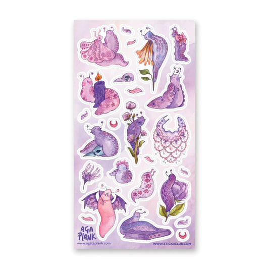 Sticker Sheet; Gothic Garden Slugs