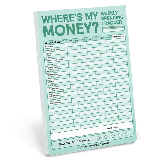 Note Pad; Weekly Money Tracker  (60 Sheets)