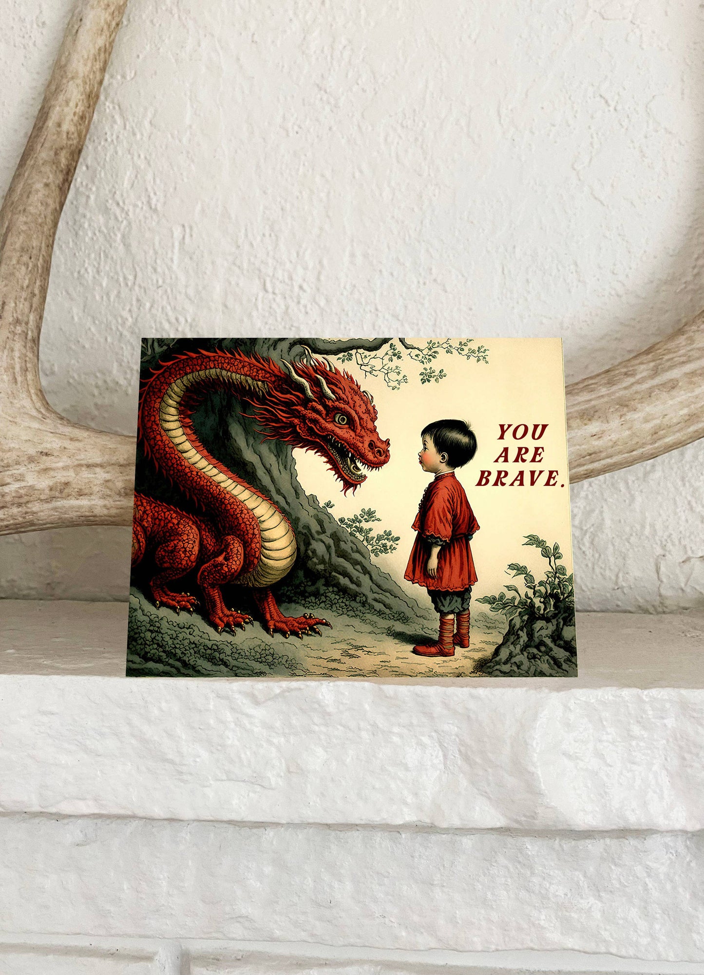 Encouragement Card; You Are Brave Dragon (Sympathy/Encouragement)