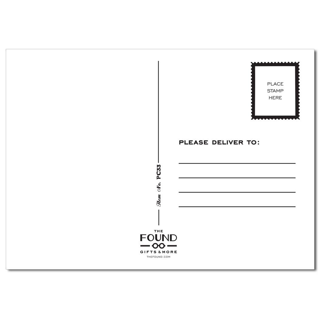 The Found Greetings From Atlanta Postcard — standard postcard back with address lines and stamp box; white background