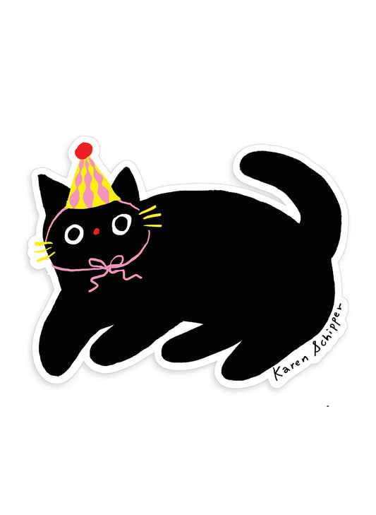 Vinyl Sticker; Party Cat