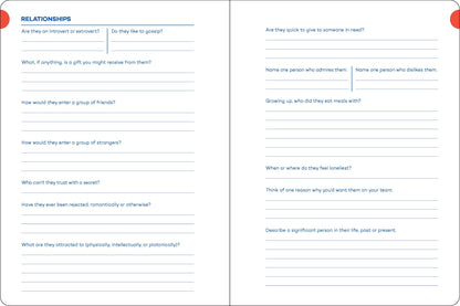 Journal; A Writer’s Journal for Creating Characters