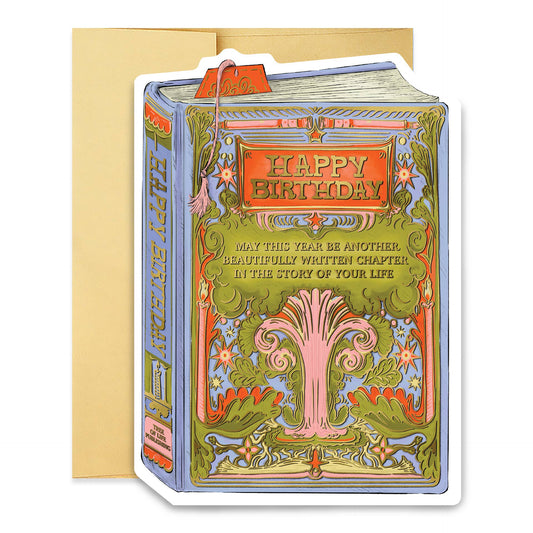Birthday Card; Tree Birthday Book Cover (Die-cut Card)