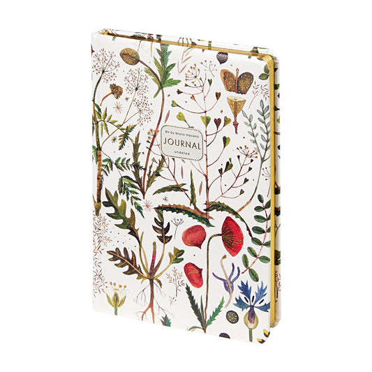 Journal; Greens and Flowers (A5 Vegan Leather Hardcover)