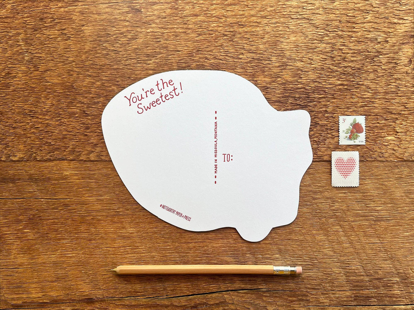 Postcard; Strawberry (Large Cut-Out)