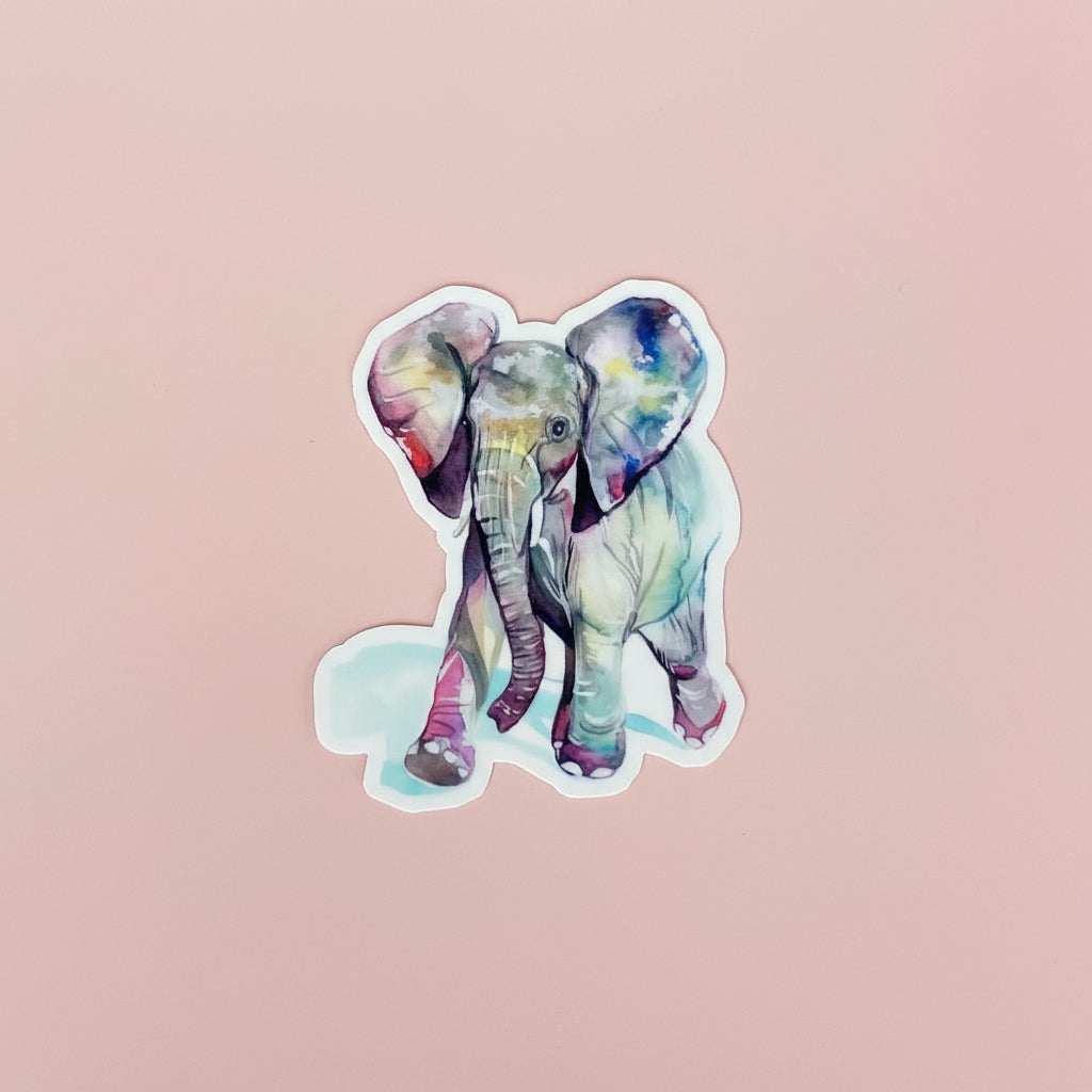 Vinyl Sticker; Elephant - Made By Shellie