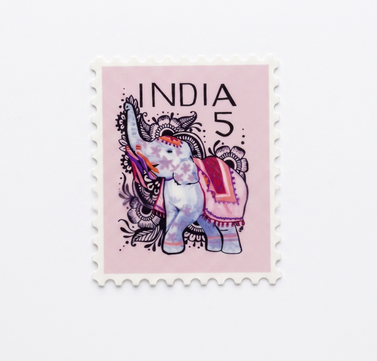 Vinyl Stamp Sticker; India - Made By Shellie