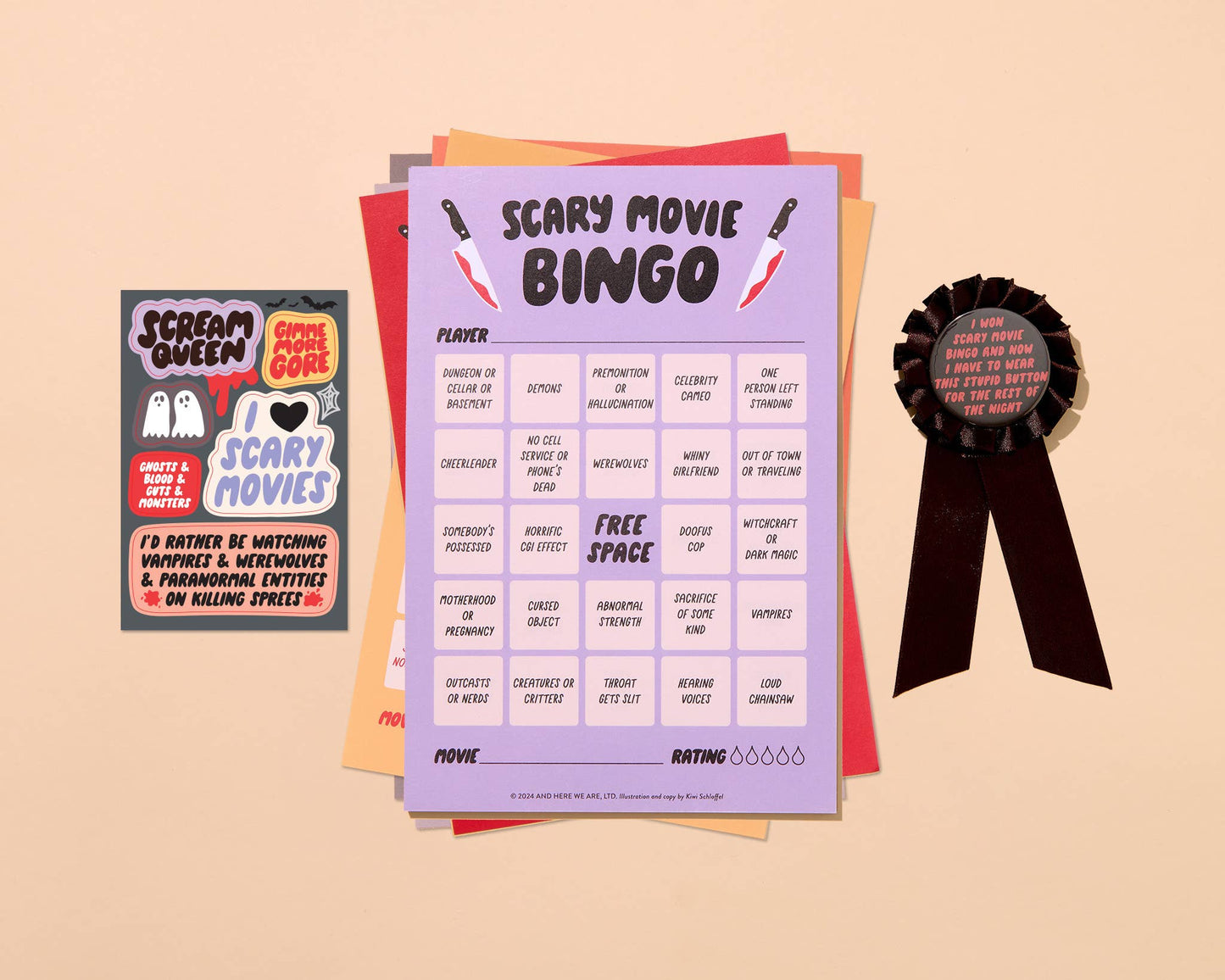 Movie Night Bingo; Scary Movie/Halloween/Pop Culture