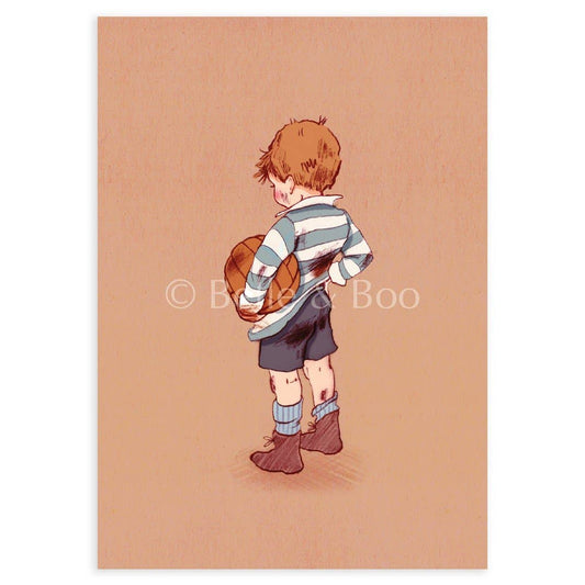 Belle & Boo Ltd Postcard; Football (Vintage Colors)