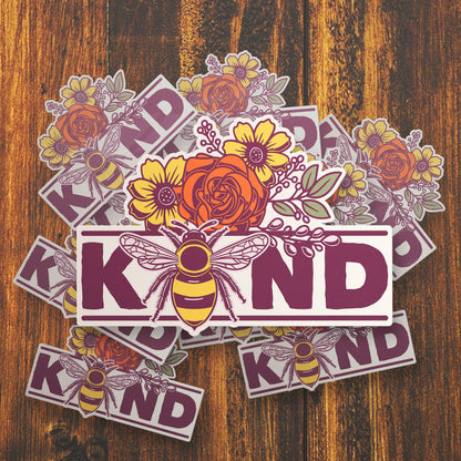 Vinyl Sticker; Bee Kind