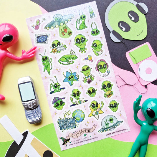 Sticker Sheet; Awesome Aliens