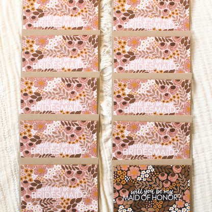 Elyse Breanne Bridesmaid Proposal Cards; Retro Floral | Wedding (Set of 10)