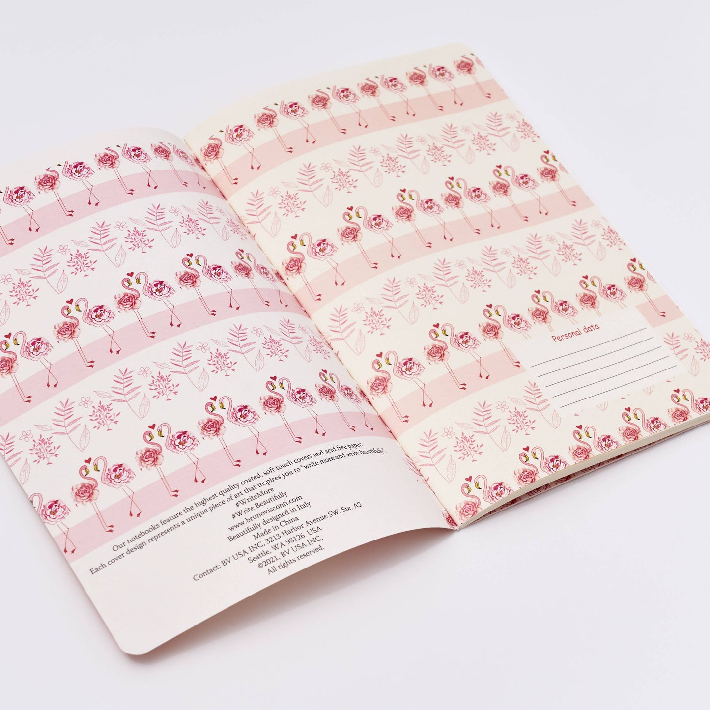 A5 Notebook; Flamingo - BV by Bruno Visconti