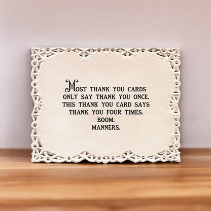 Thank You Card; Repeated Thank You (Funny Vintage Card)
