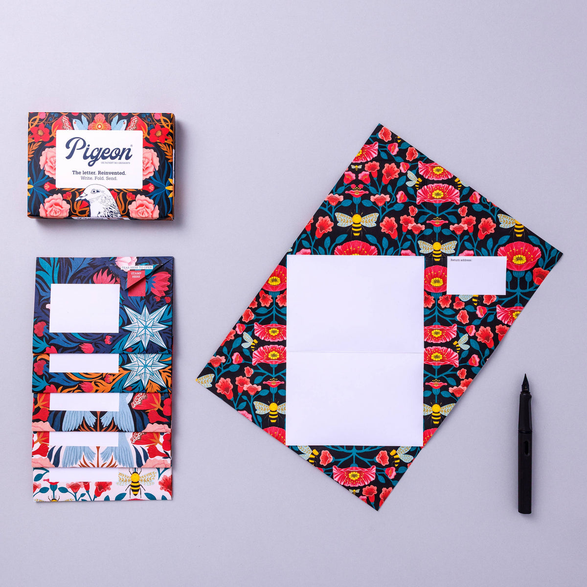 Folding Letter Set; Bright & Beautiful Pigeon | Pigeon Posted
