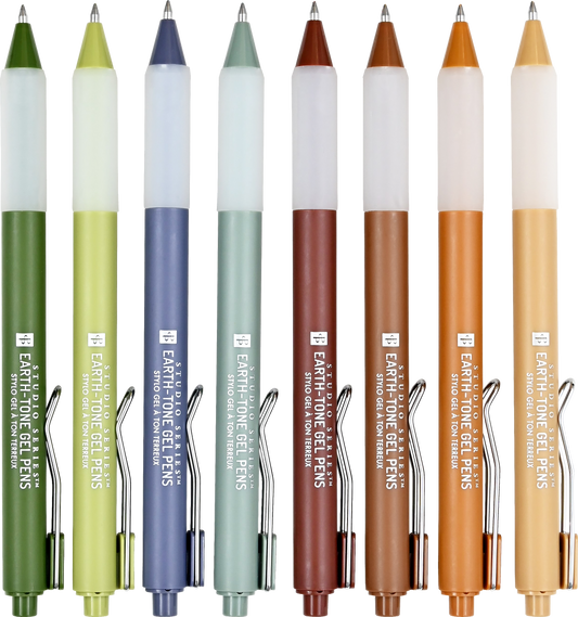 Earth-Tone Gel Pens; Studio Series (Set of Eight)