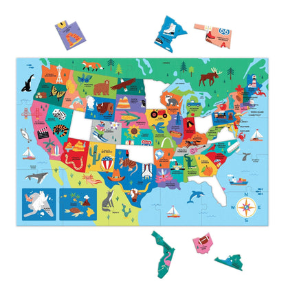 Jigsaw Puzzle; Map of the U.S.A. (50 Pieces)