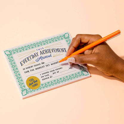 Certificate Notepad; Everyday Achievement Award