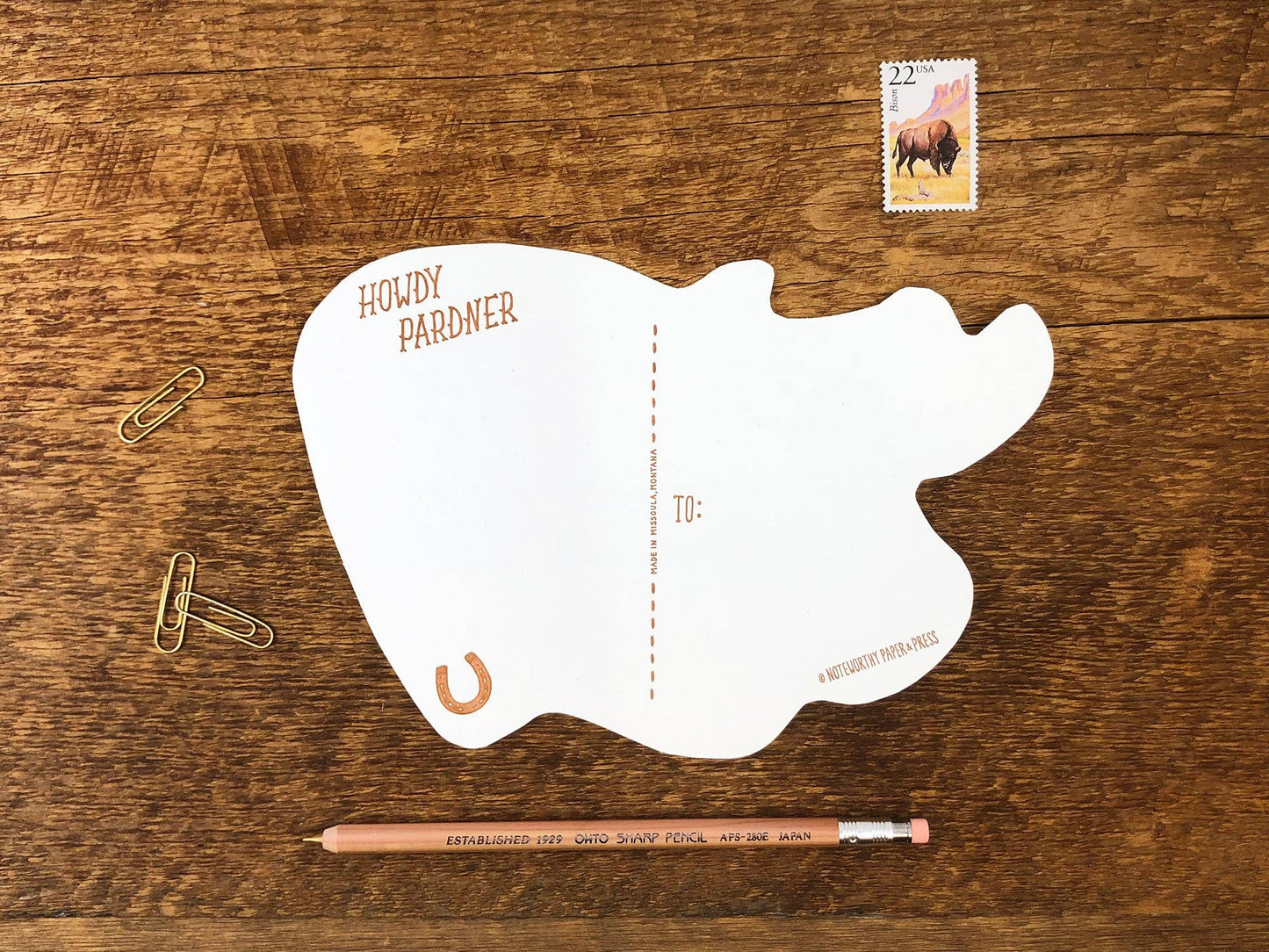 Postcard; Bucking Bronco (Large Cut-Out)