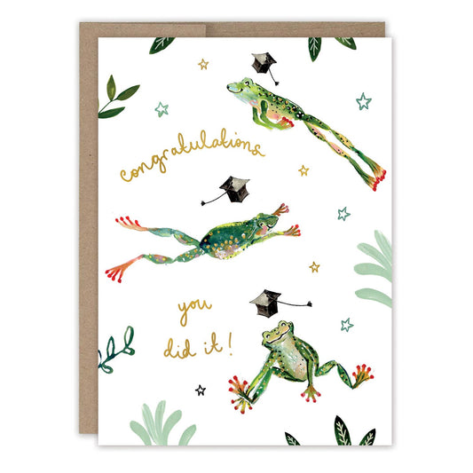 Graduation Card; Leaping Frogs