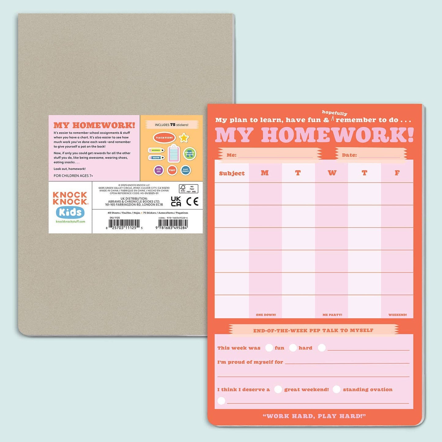 Notepad; Homework Can-Do Pad