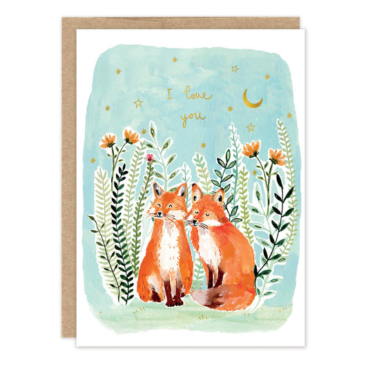 Anniversary Card; Foxes