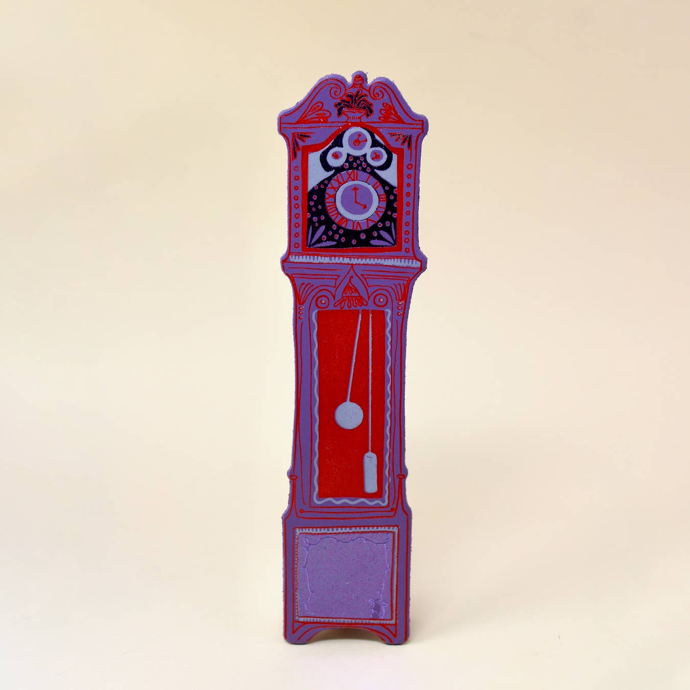 Leather Bookmark; Grandfather Clock (100% Leather)
