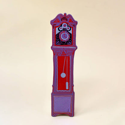 Leather Bookmark; Grandfather Clock (100% Leather)