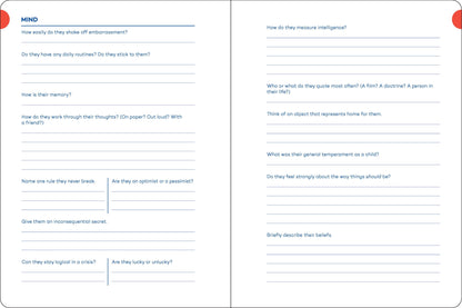 Journal; A Writer’s Journal for Creating Characters