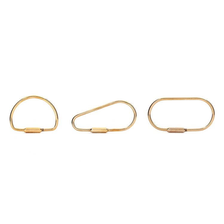 Brass Keyrings (Three Styles, Screw-in Clasp)