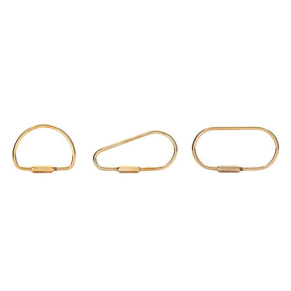 Brass Keyrings (Three Styles, Screw-in Clasp)