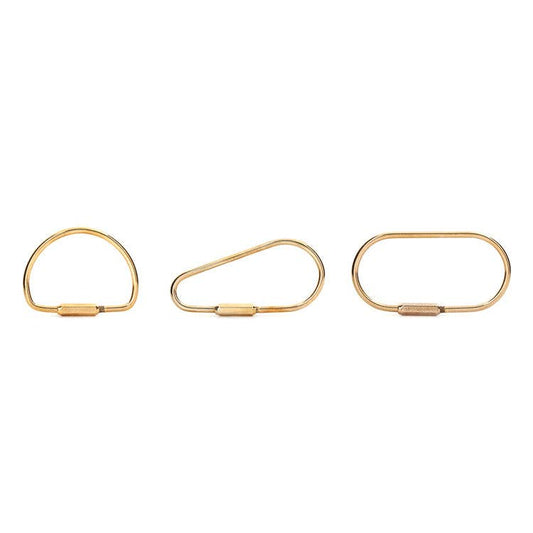 Brass Keyrings (Three Styles, Screw-in Clasp)