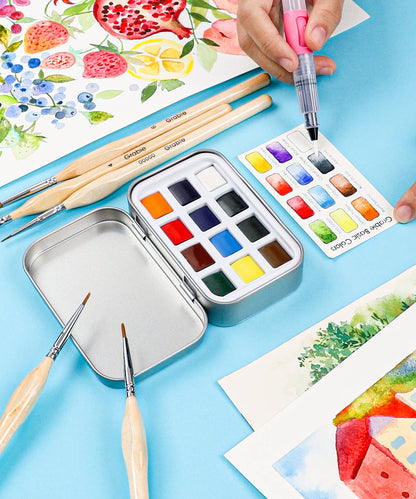 Grabie Watercolor Pocket Set; Essential Colors (12 Colors)