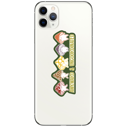 Vinyl Sticker; Awkward & Uncoordinated (Funny Mushroom Awkward Cute High Quality)