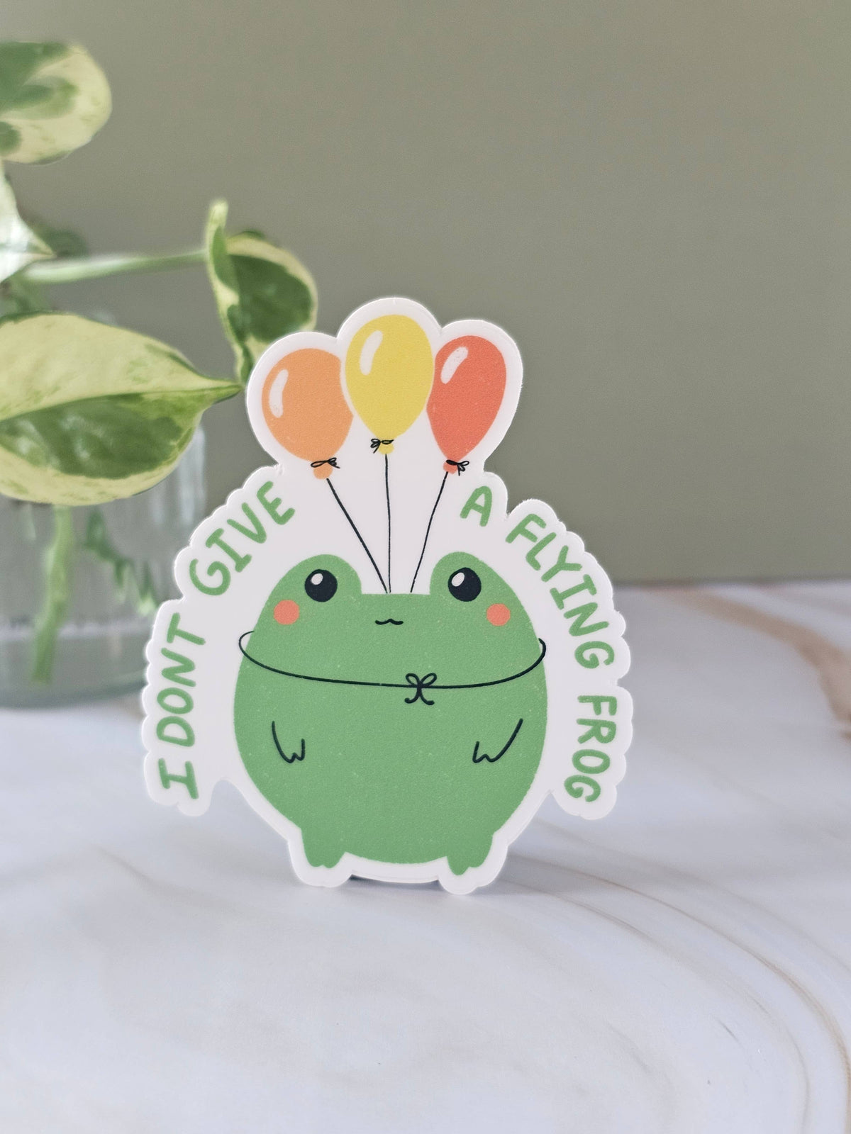 Cute and Funny Frog Sticker, I Don't Give a Flying Frog