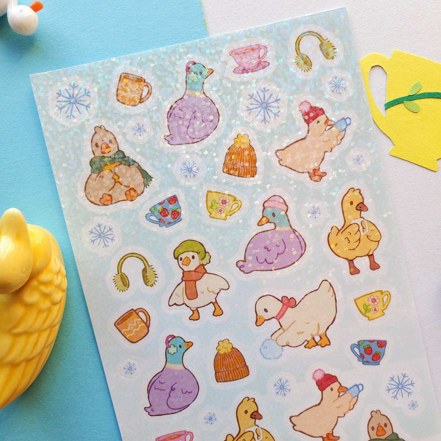 Stickii Sticker Sheet; Snow Day Ducks