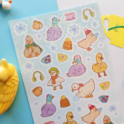 Stickii Sticker Sheet; Snow Day Ducks