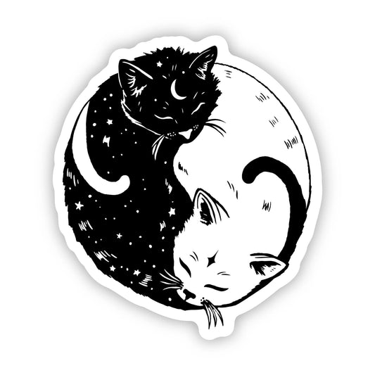 Vinyl Sticker; Yin and Yang cat
