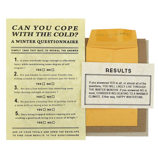 Note Card; Winter Questionnaire